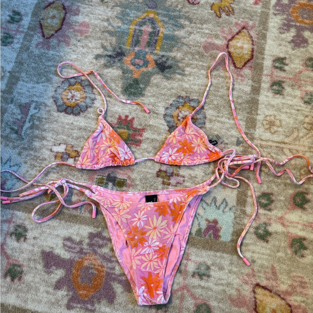 Triangl Swimwear Pink and Orange Floral Bikini